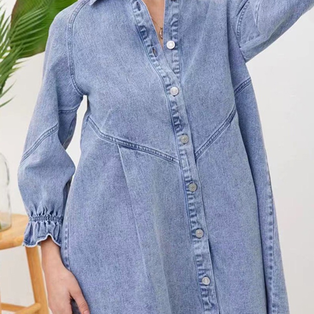 Denim Button-Up Dress - Picture 3 of 4